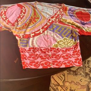 Olivia M. Multicolor Open Shoulder Sweater